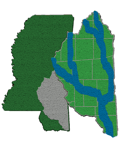 Map of the Pat Harrison Waterway District